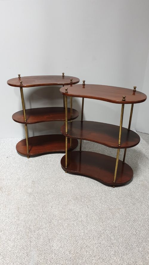 Pair Kidney Shaped Lamp Tables