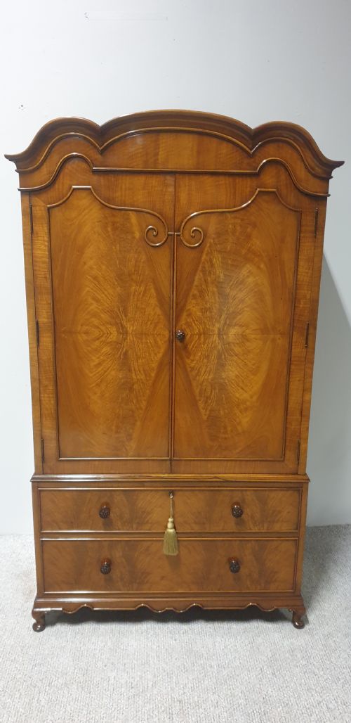 Superb Walnut Linen Press of Small Proportions