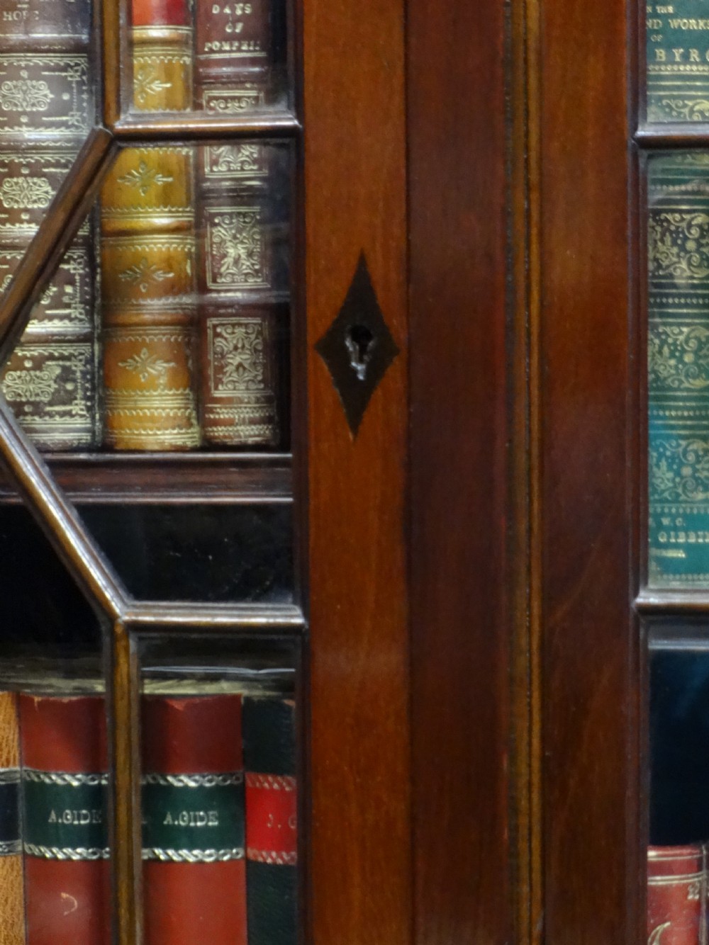 Very Good Inverted Mahogany Four Door Library Bookcase View III
