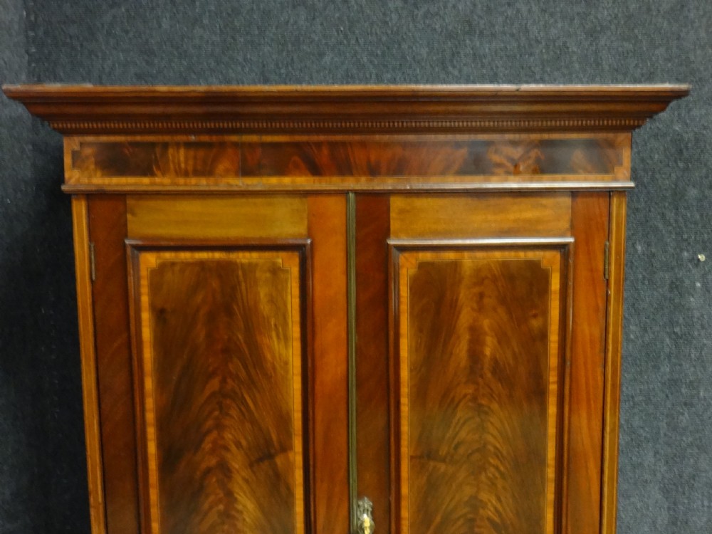 Very Good Inlaid Mahogany Bookcase Cabinet on Chest of Small Proportions View III
