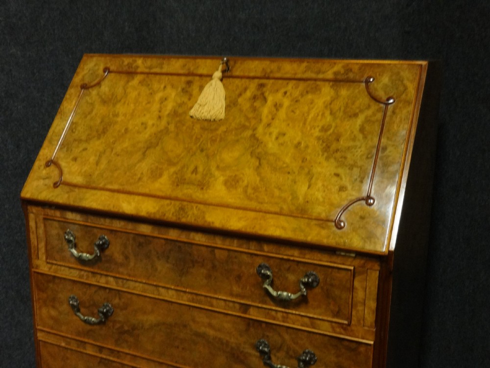 Top Quality Burr Walnut Bureau View V