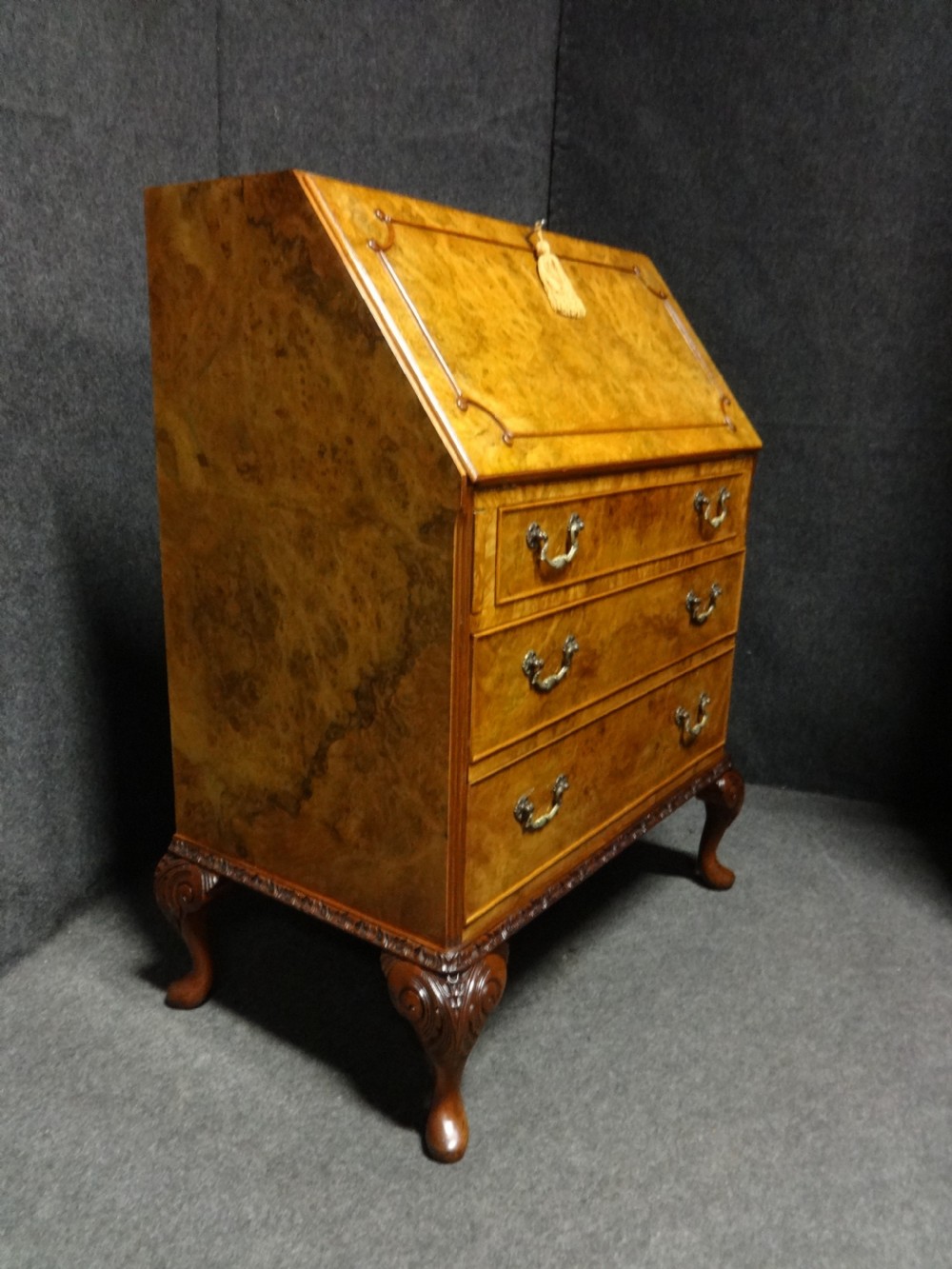 Top Quality Burr Walnut Bureau View IX