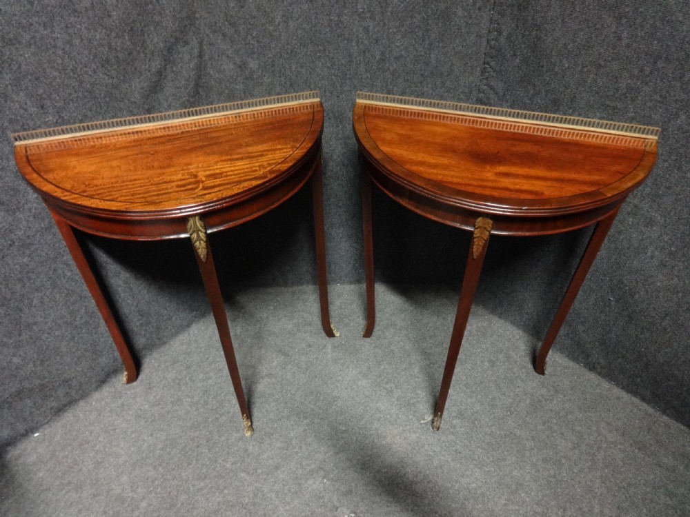 Near Pair Mahogany Console Tables View II