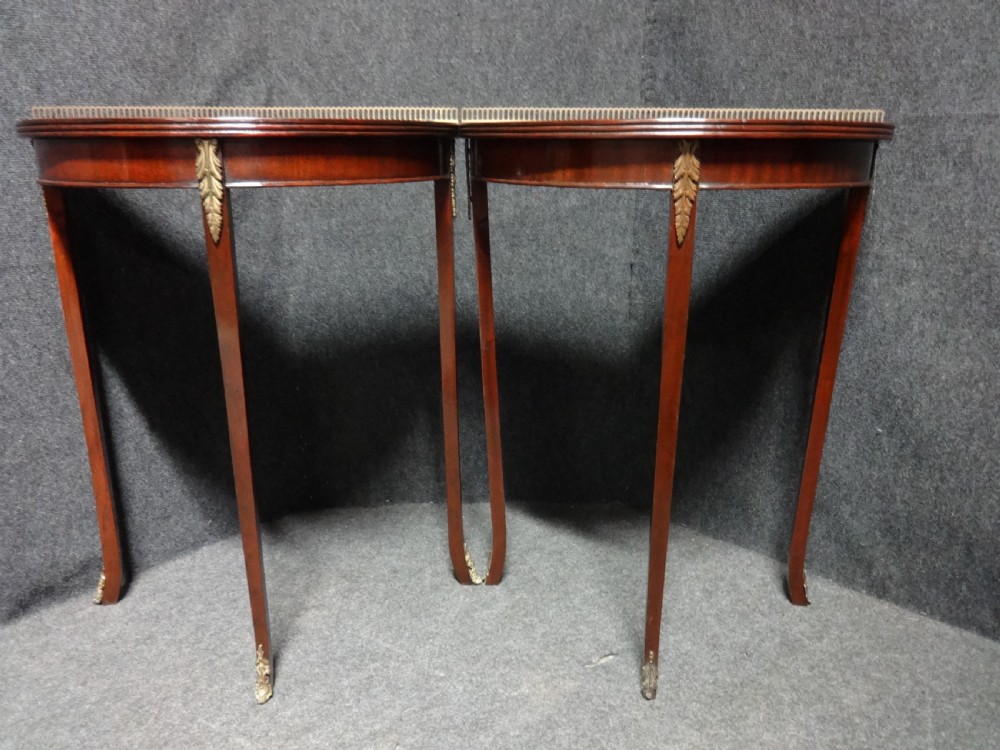 Near Pair Mahogany Console Tables View V