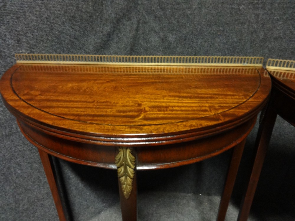 Near Pair Mahogany Console Tables View X
