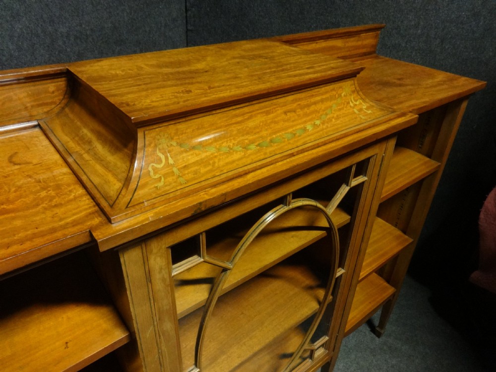 Top Quality Inlaid Satinwood Adjustable Bookcase View V