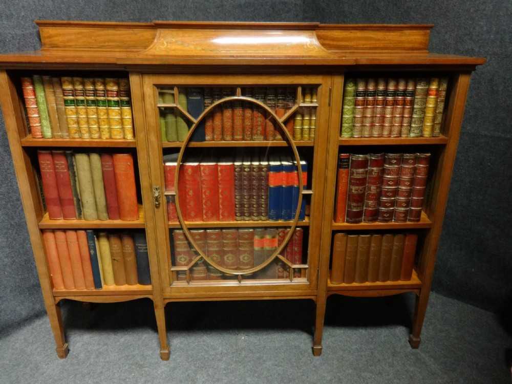 Top Quality Inlaid Satinwood Adjustable Bookcase View VII
