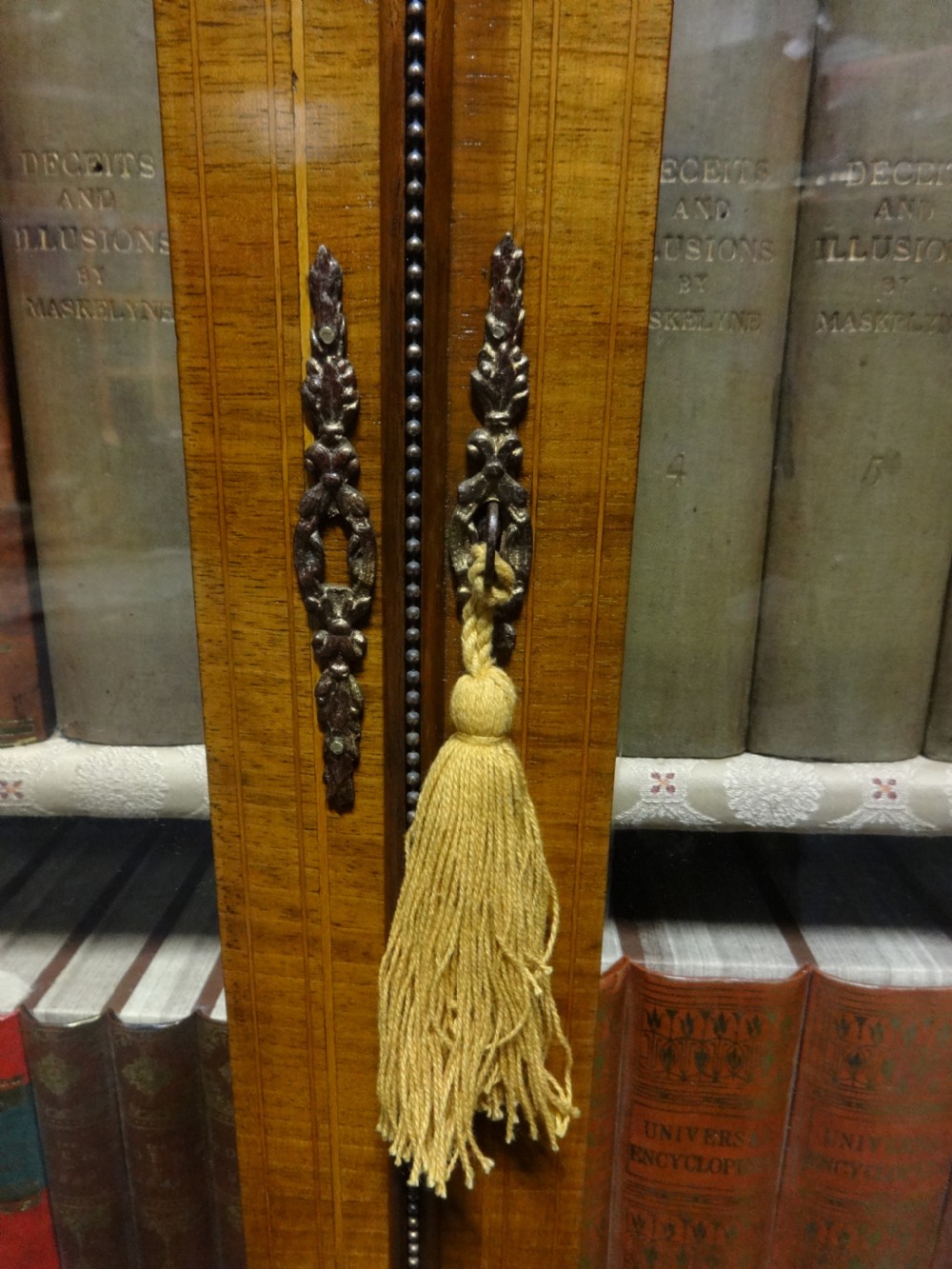 Very Good Victorian Walnut Inlaid Bookcase View III