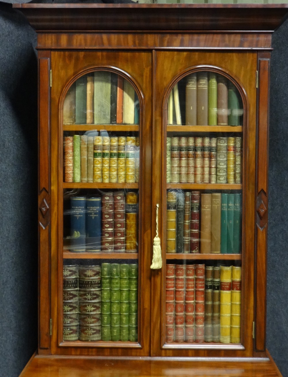 Very Good Quality Mahogany Bookcase on Cabinet of Small Proportions View III