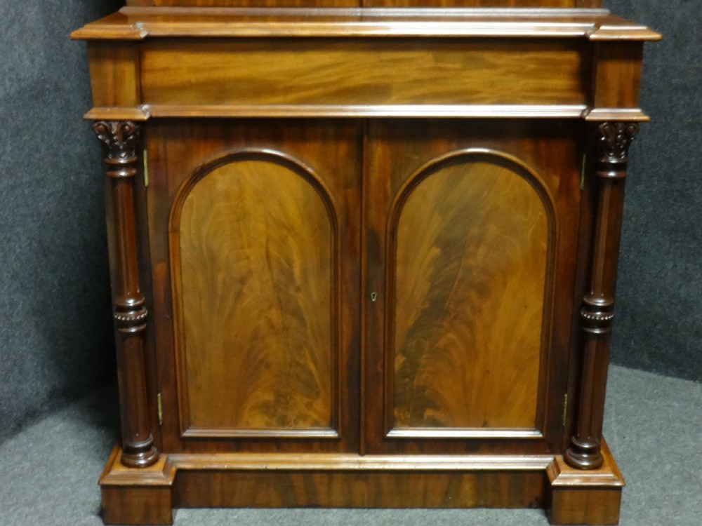 Very Good Quality Mahogany Bookcase on Cabinet of Small Proportions View IV