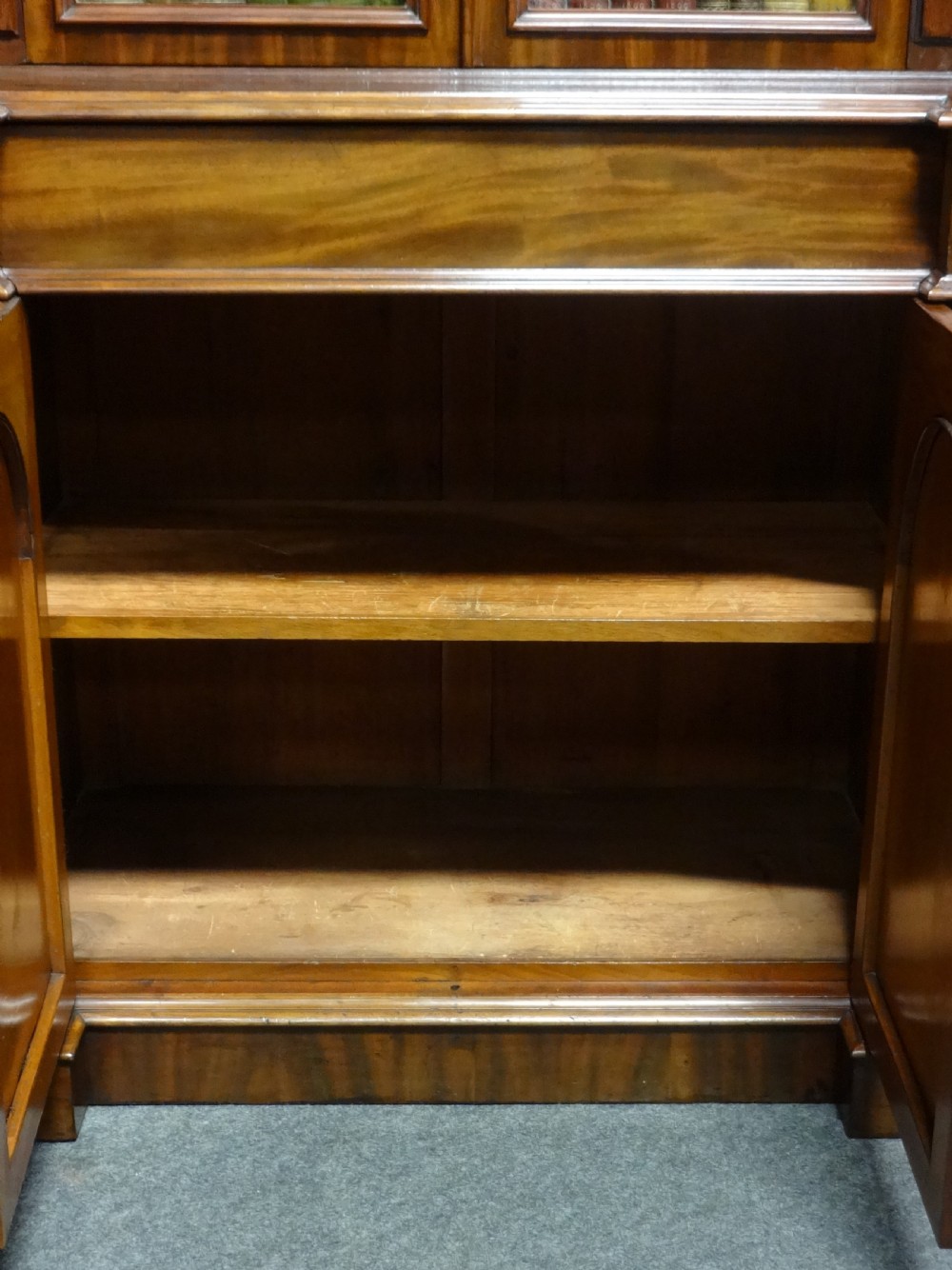 Very Good Quality Mahogany Bookcase on Cabinet of Small Proportions View V