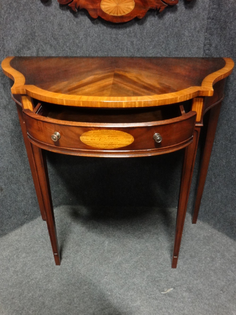 Good Mahogany Inlaid Console Table with Mirror View VII