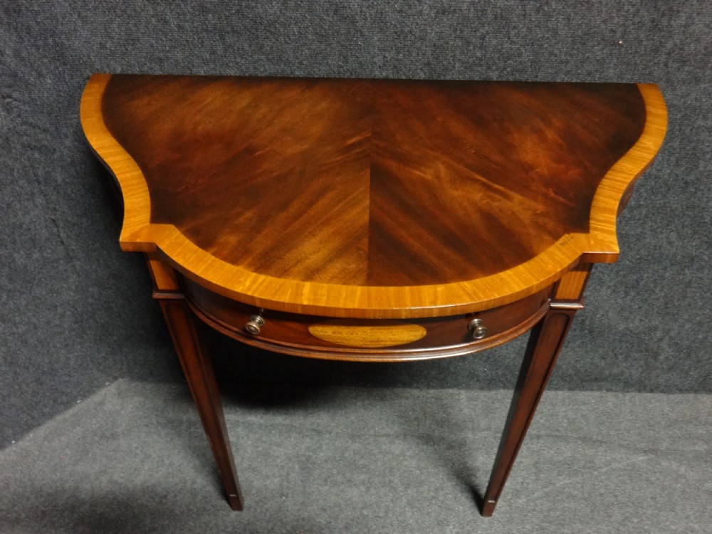 Good Mahogany Inlaid Console Table with Mirror View VIII