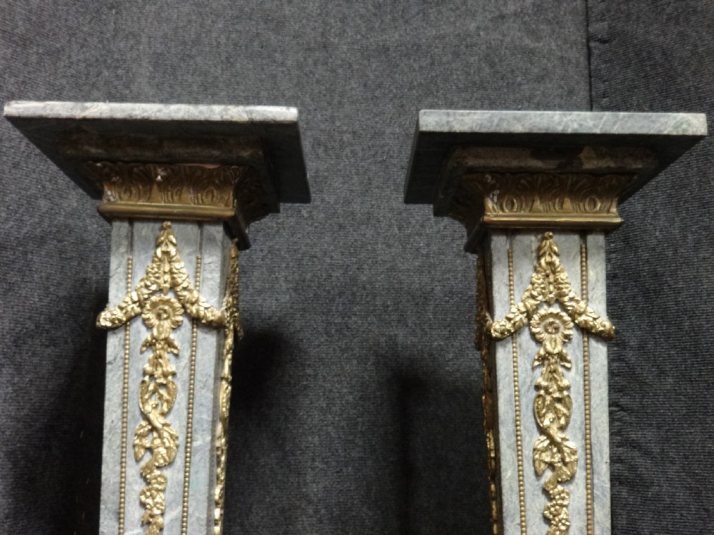 Good Pair Grey Marble Pedestals View VII