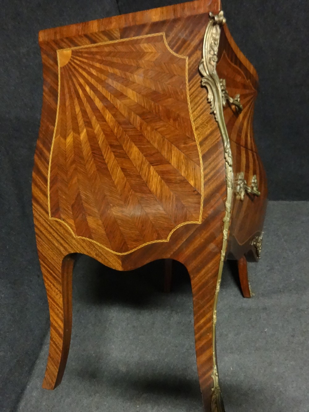 Outstanding French Sunburst Parquetry Commode Chest of Drawers View IX