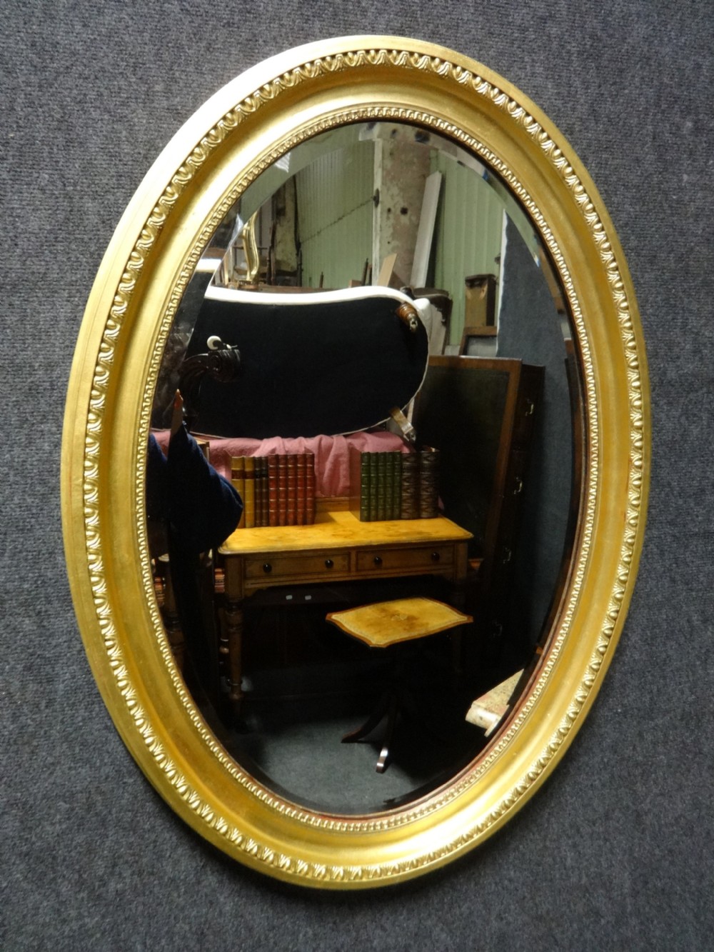 Edwardian Oval Gilt Mirror View IV