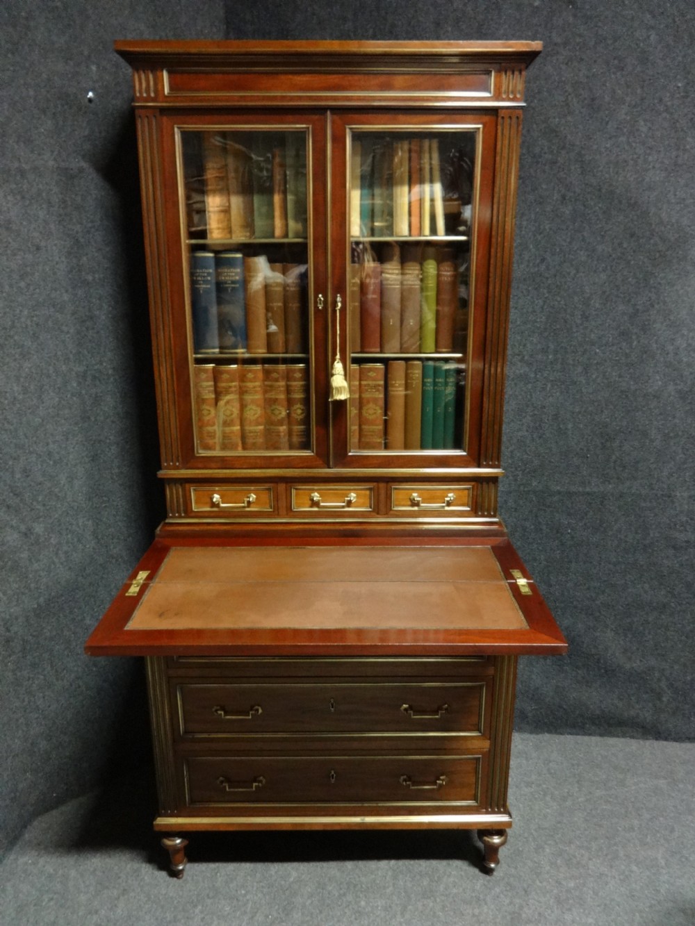 Wonderful Dwarf French Empire Bookcase with Desk  View III