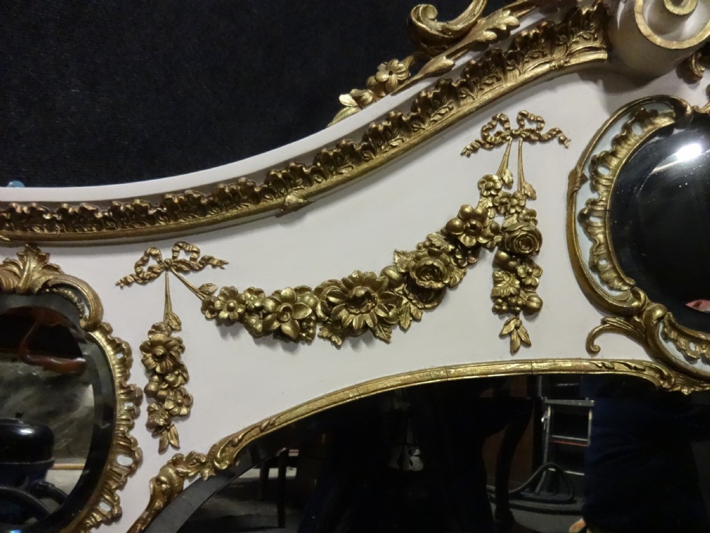 Super English Painted and Parcel Gilt Overmantle Mirror View V
