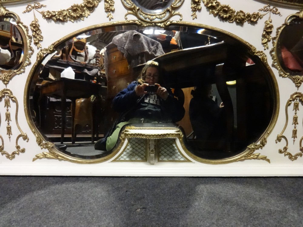 Super English Painted and Parcel Gilt Overmantle Mirror View VII