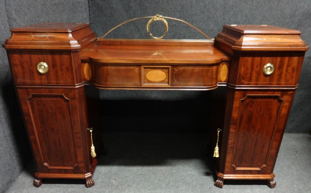 Exceptional Quality Regency Inlaid Pedestal Sideboard View II