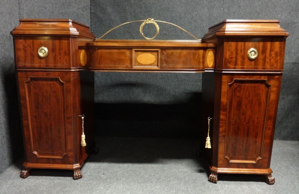 Exceptional Quality Regency Inlaid Pedestal Sideboard View III