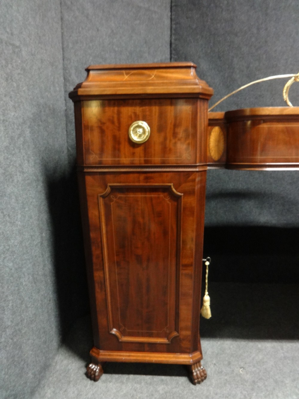 Exceptional Quality Regency Inlaid Pedestal Sideboard View IV