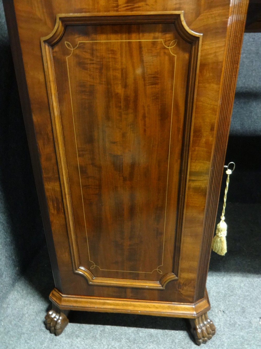 Exceptional Quality Regency Inlaid Pedestal Sideboard View V