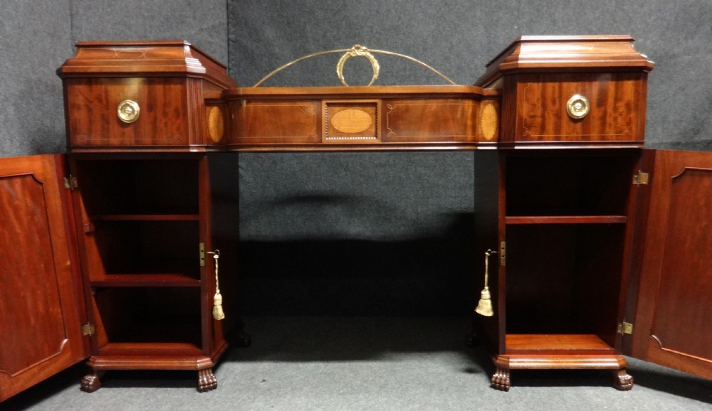 Exceptional Quality Regency Inlaid Pedestal Sideboard View VIII