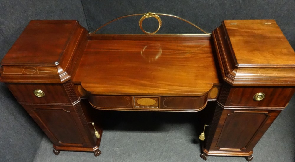 Exceptional Quality Regency Inlaid Pedestal Sideboard View XIII