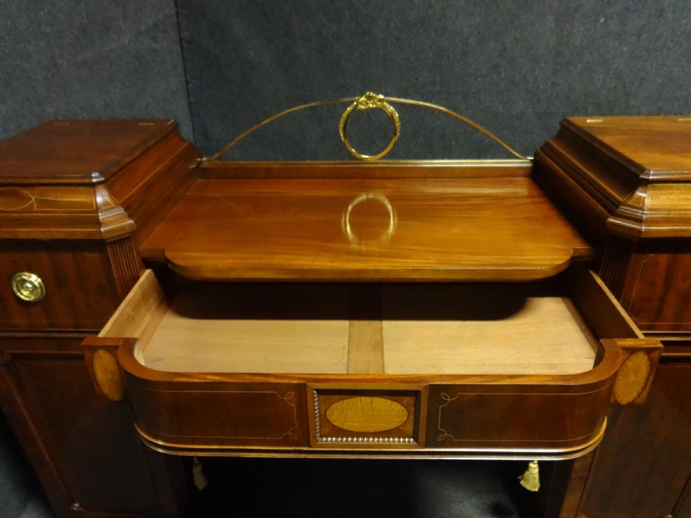 Exceptional Quality Regency Inlaid Pedestal Sideboard View XIV