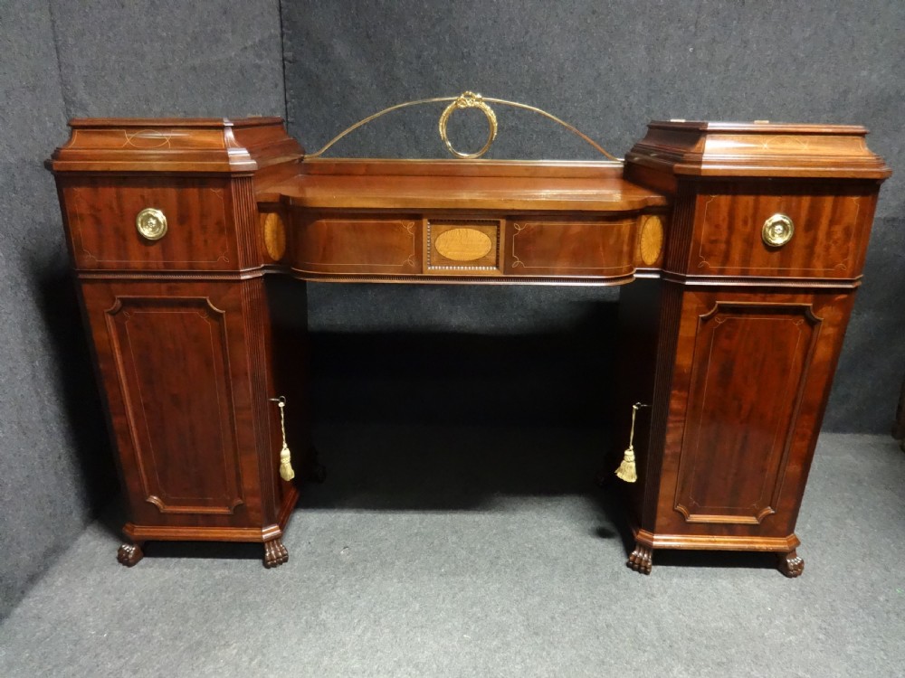 Exceptional Quality Regency Inlaid Pedestal Sideboard View XV