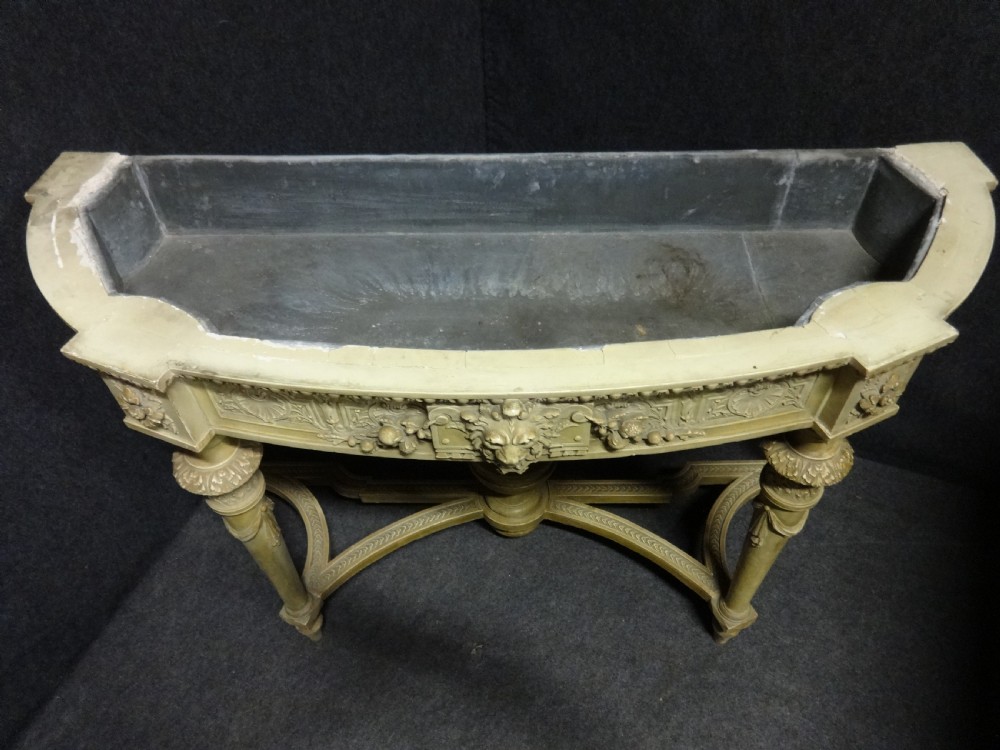 Superb English Regency Gesso and Painted Zinc  Planter Console Table View III