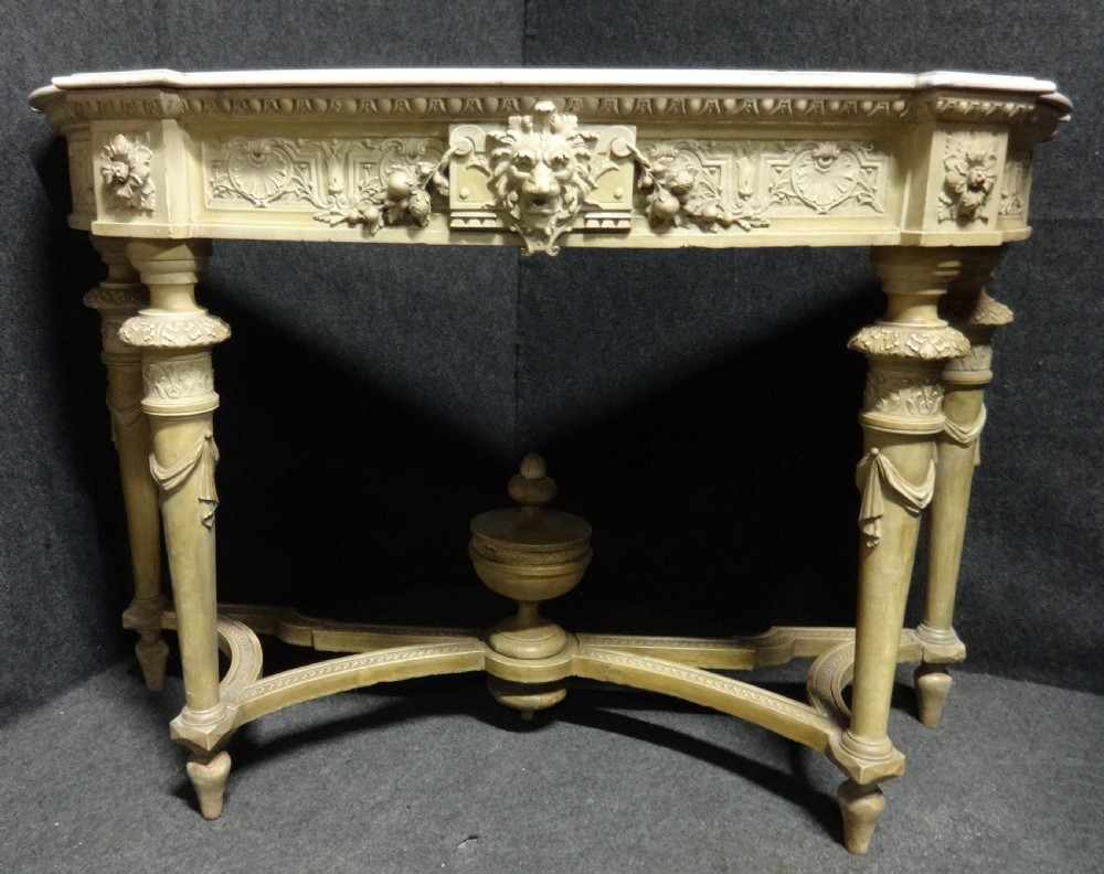 Superb English Regency Gesso and Painted Zinc  Planter Console Table View IV