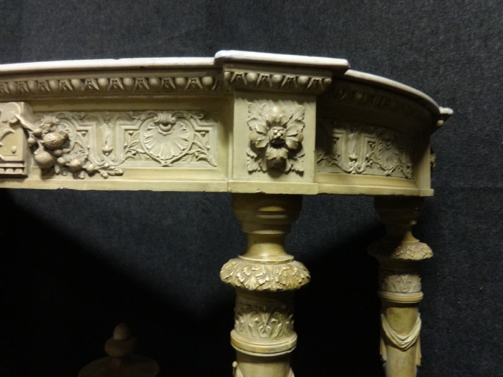 Superb English Regency Gesso and Painted Zinc  Planter Console Table View VII