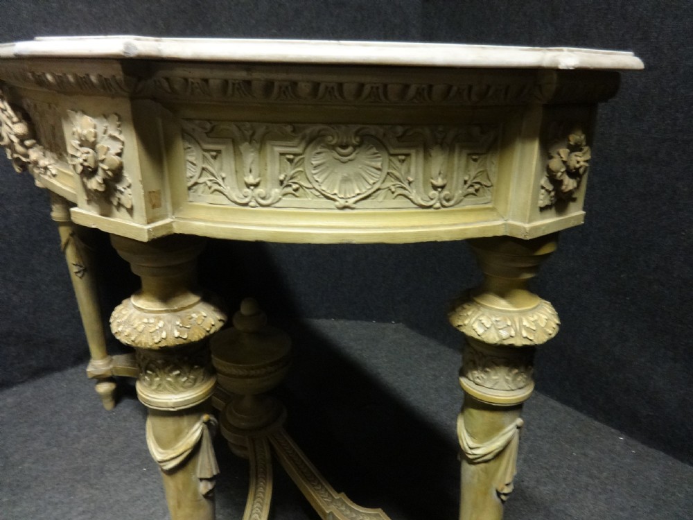 Superb English Regency Gesso and Painted Zinc  Planter Console Table View XI