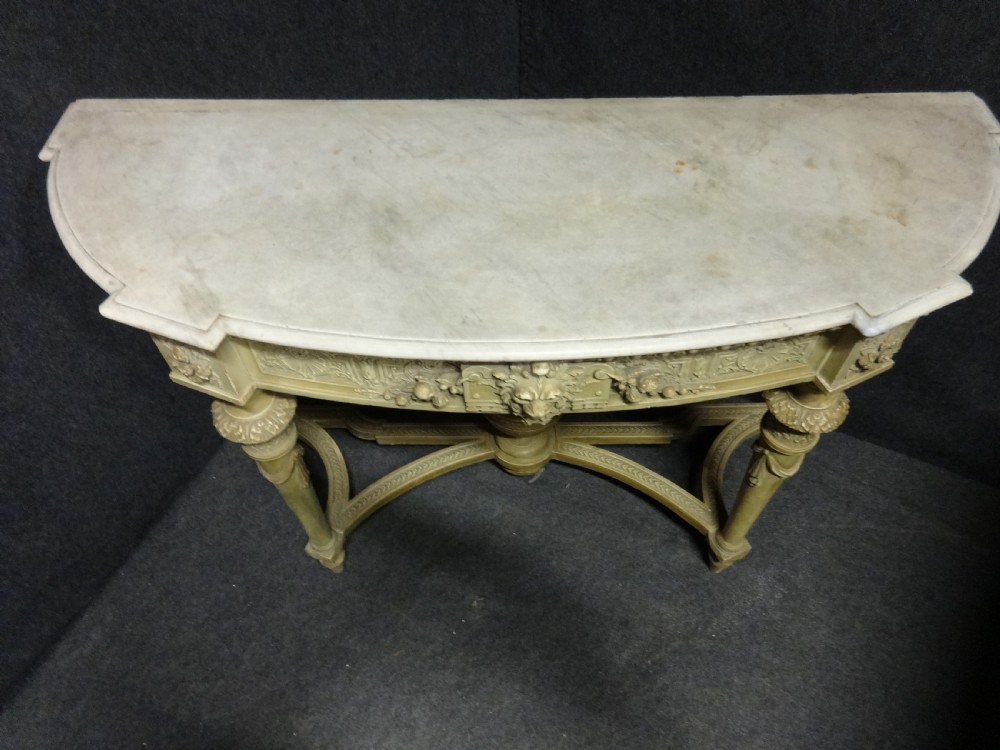 Superb English Regency Gesso and Painted Zinc  Planter Console Table View XII
