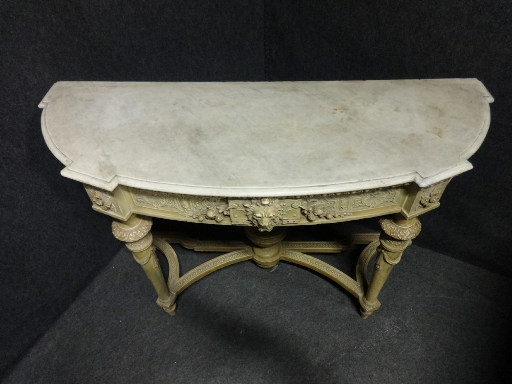 Superb English Regency Gesso and Painted Zinc  Planter Console Table View XIII