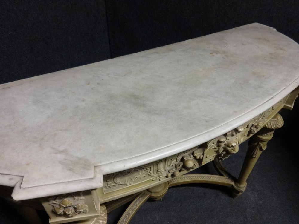 Superb English Regency Gesso and Painted Zinc  Planter Console Table View XIV