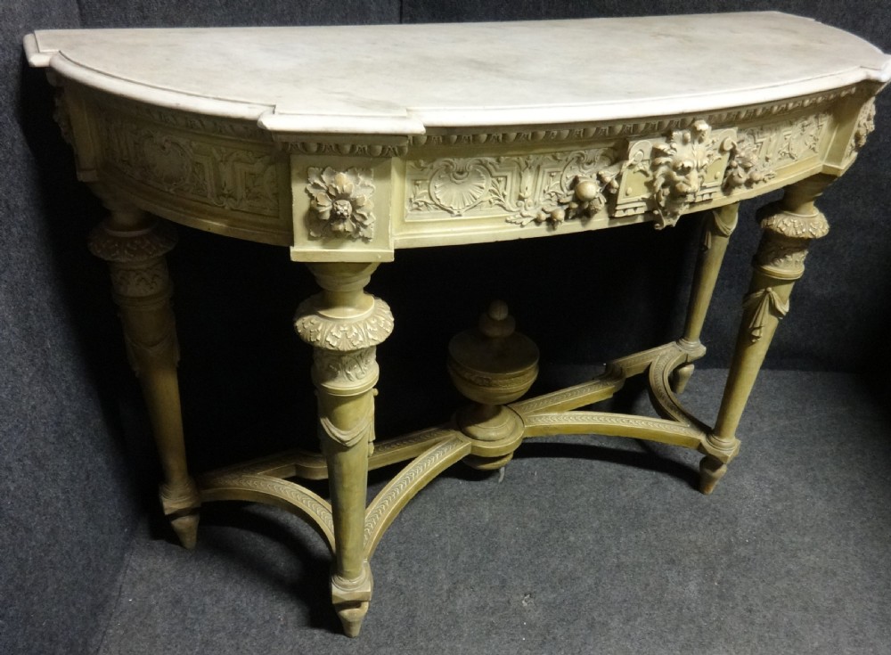 Superb English Regency Gesso and Painted Zinc  Planter Console Table View XV
