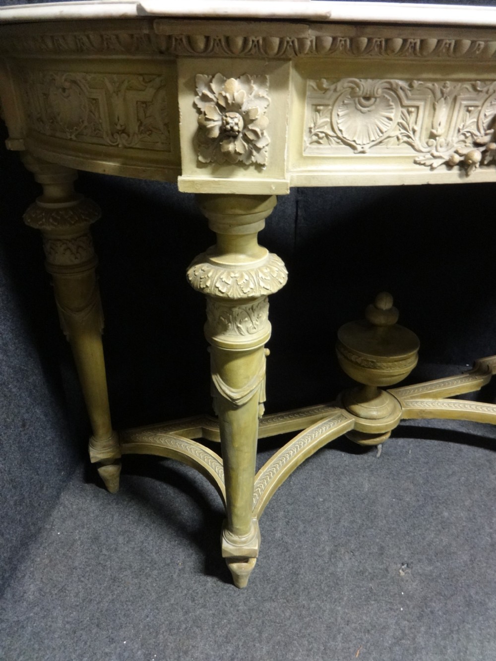 Superb English Regency Gesso and Painted Zinc  Planter Console Table View XVI