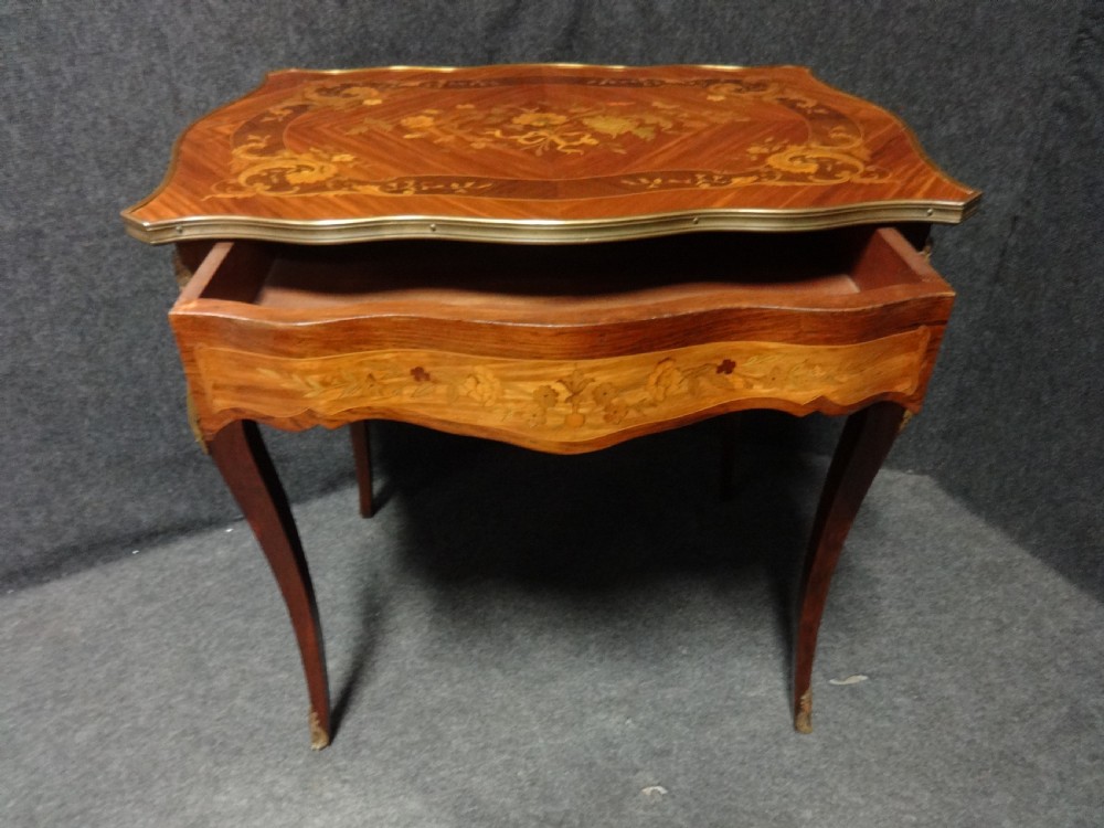 A Very Good Serpentine Marquetry Side Table  View II