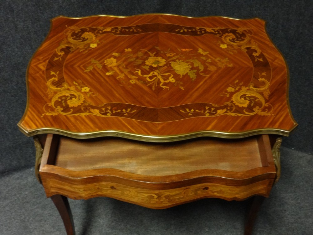 A Very Good Serpentine Marquetry Side Table  View III