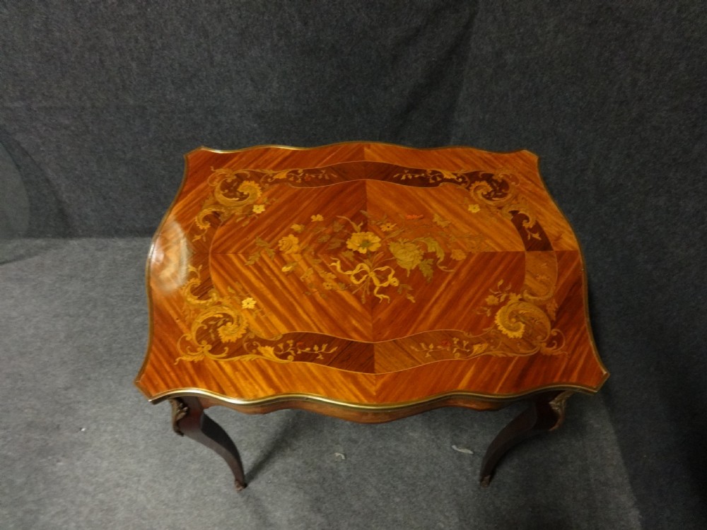 A Very Good Serpentine Marquetry Side Table  View IV