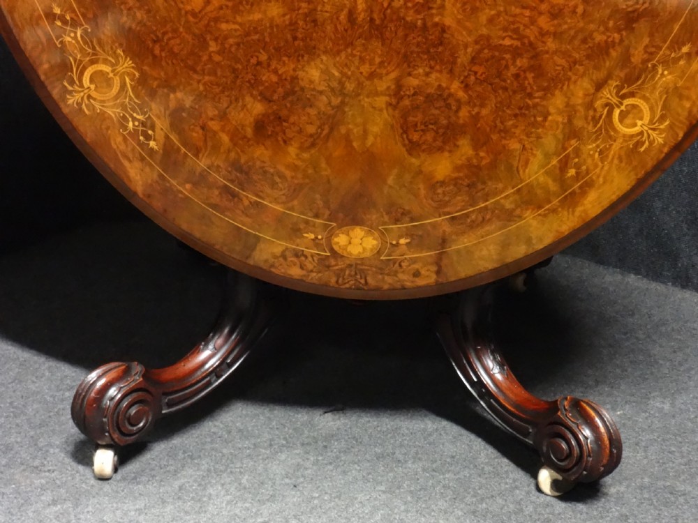 Top Quality Burr Walnut Loo Table View VII