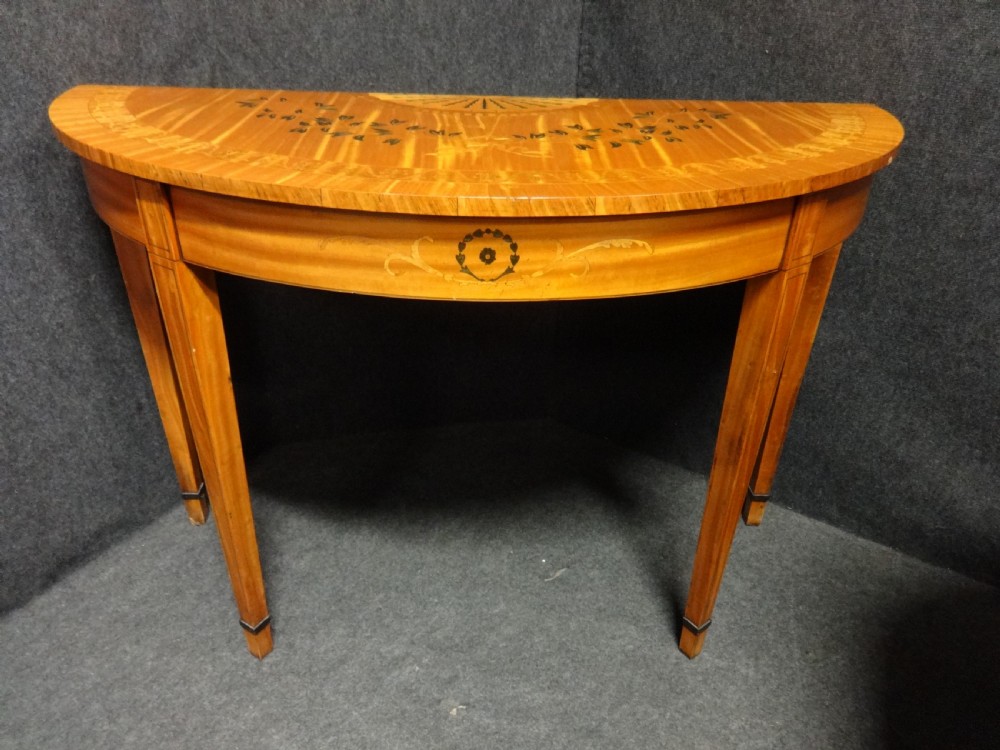 Pair Satinwood Inlaid Console Tables View IV