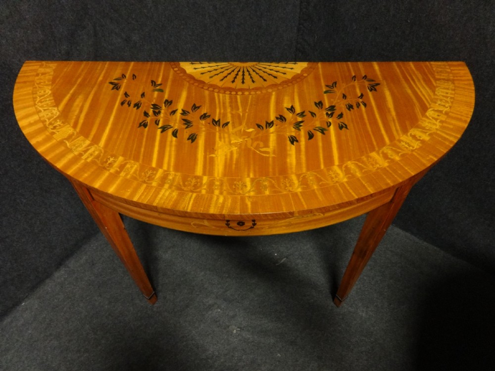 Pair Satinwood Inlaid Console Tables View V