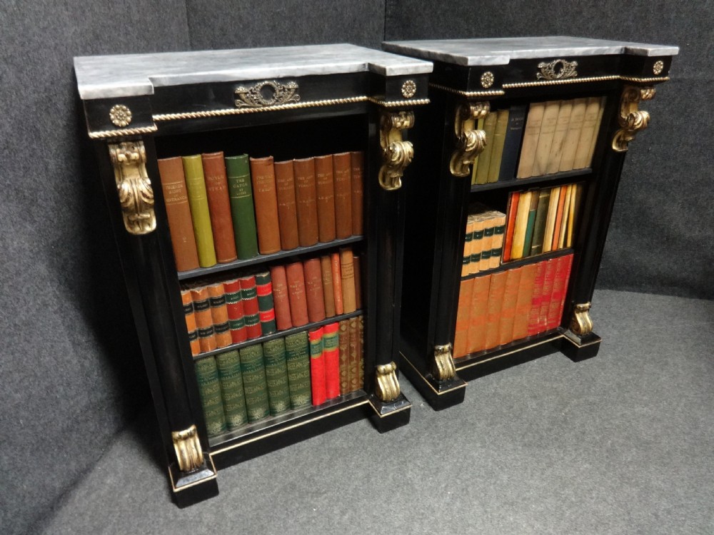 Pair Empire Period Dwarf Bookcases View II