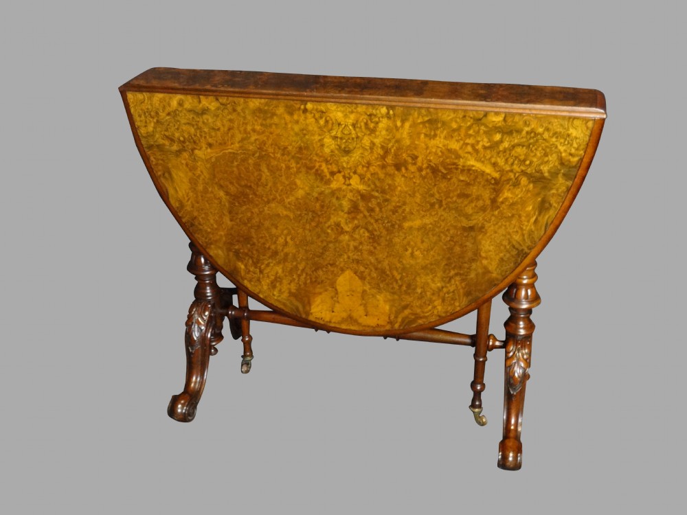 Very Good Victorian Burr Walnut Sutherland Table
