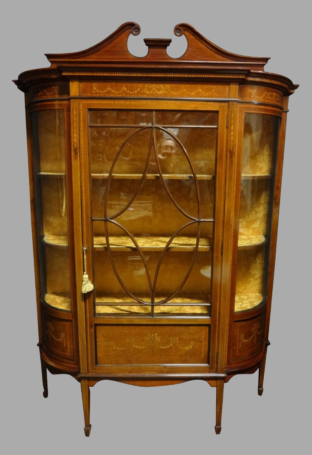 Outstanding Mahogany Inlaid Display Cabinet