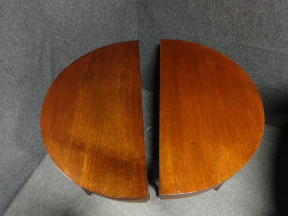 Pair Regency Half Moon Mahogany Console Tables View IV